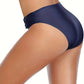 Bas de maillot de bain taille haute croisée – Coupe galbante et effet ventre plat, coloris éclatant