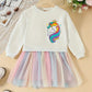 Robe fille licorne blanche avec jupe tutu arc-en-ciel – Tenue féérique et colorée