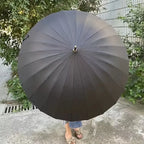 Parapluie noir anti-vent grande taille Élégant
