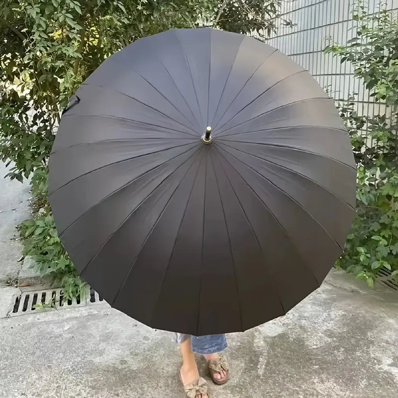 Parapluie noir anti-vent grande taille Élégant