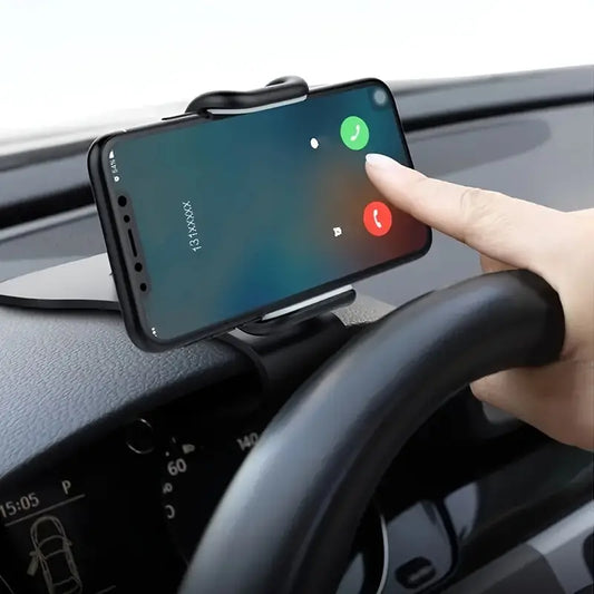 Support Téléphone Voiture Tableau de Bord – Clip Antidérapant Universel, Conduite Sécurisée Mains Libres