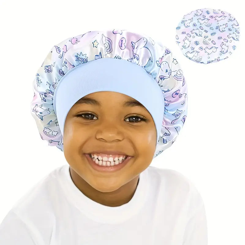 Bonnet de Nuit Enfant Satin – Chapeaux et Casquettes Colorés pour Filles | Protection Cheveux, Confort & Style