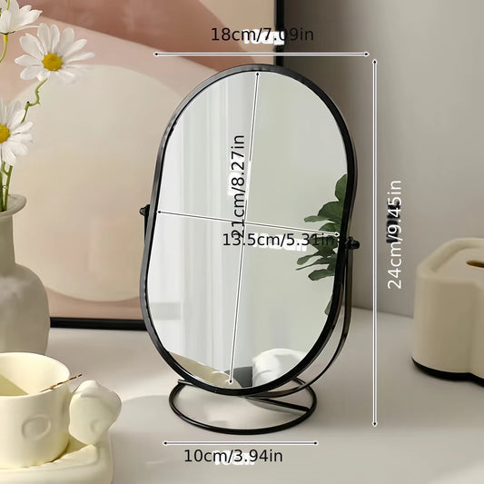 Miroir de Maquillage de Table Pivotant – Design Élégant en Métal Chromé pour Coiffeuse ou Salle de Bain