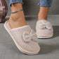 Chaussons Femme Hiver en Velours Côtelé avec Nœud – Pantoufles Douces et Chaudes Antidérapantes