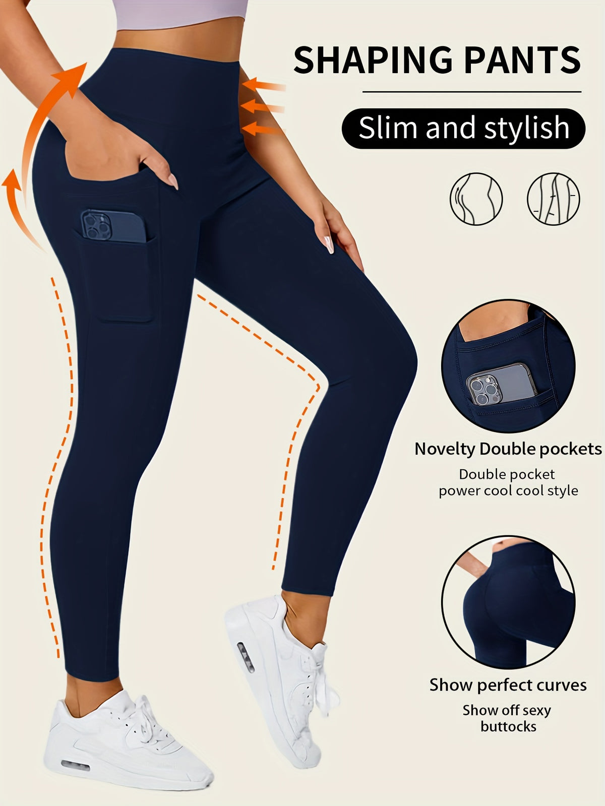 Leggings de yoga poche à ligne ciblée pour un développement
