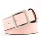 Ceinture femme en cuir marron avec boucle carrée argentée – Style classique et élégant