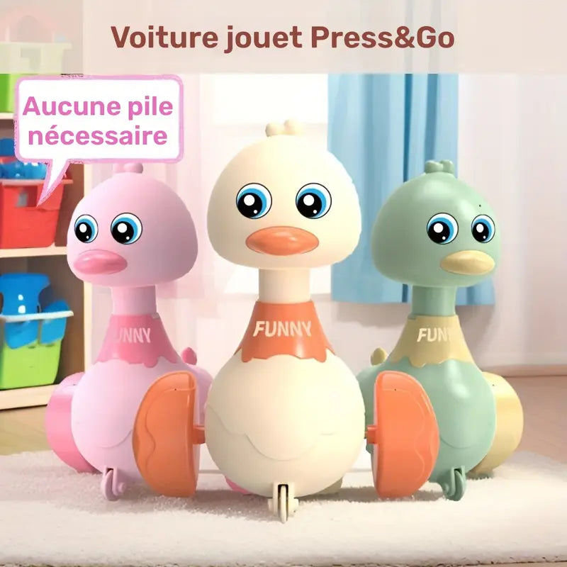 Canard Jouet Press & Go – Voiture Animale Amusante Sans Piles pour Bébé et Tout-Petits