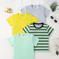 Lot de 5 t-shirts garçon basiques – Hauts unis et rayé coton respirant