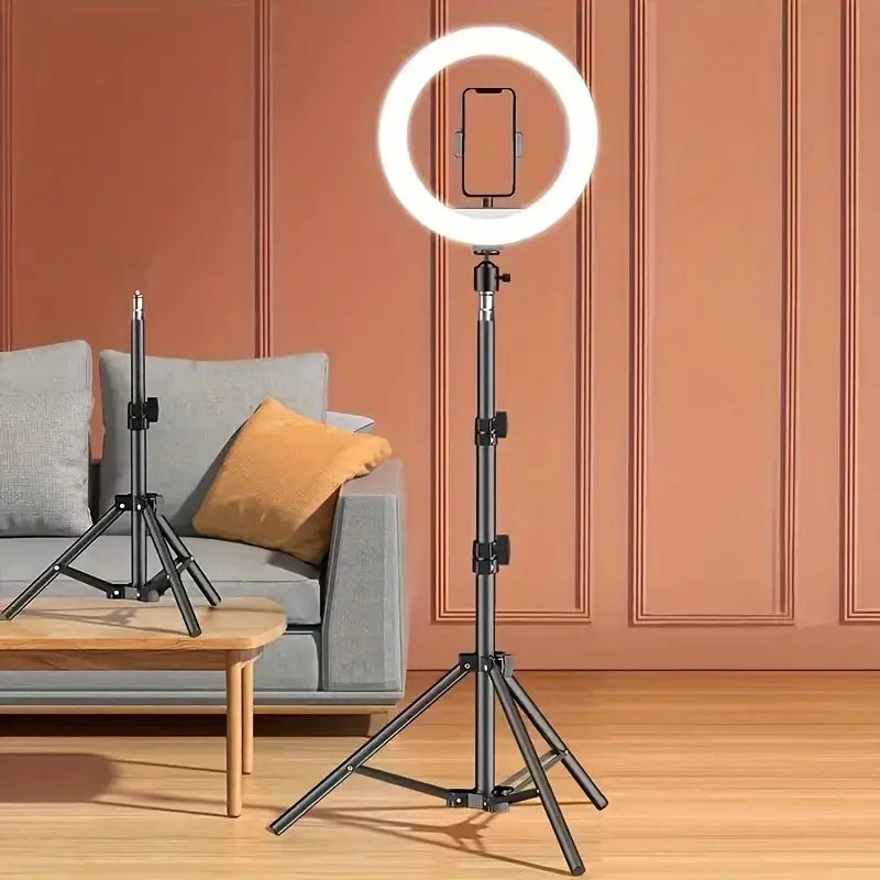 Anneau Lumineux LED avec Trépied Réglable – Ring Light pour Smartphone, Maquillage, Live et Vidéos