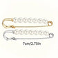 Épingle de sûreté femme élégante avec perles blanches – Accessoire chic pour vêtements et manteaux