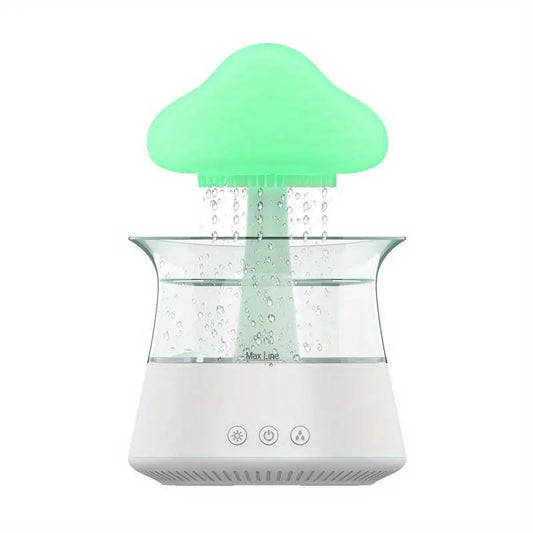 Humidificateur d’Air LED en Forme de Champignon – Diffuseur Silencieux avec Effet Pluie et Lumière d’Ambiance