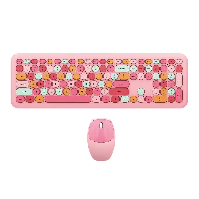 Clavier Sans Fil Bleu Pastel + Souris 2.4G – Kit Ergonomique USB pour PC et Ordinateur Portable