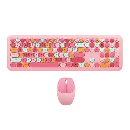 Clavier Sans Fil Bleu Pastel + Souris 2.4G – Kit Ergonomique USB pour PC et Ordinateur Portable