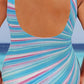 Maillot de bain une pièce galbant à rayures pastel – Confort et style grande taille