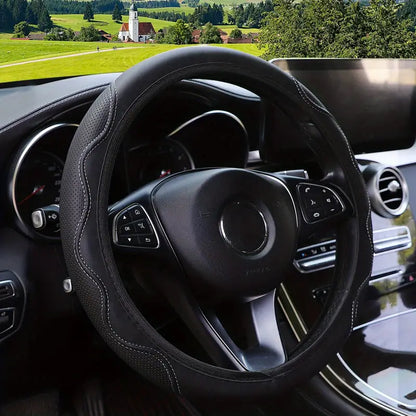 Housse de volant en cuir antidérapante – Accessoire intérieur voiture confort et élégance