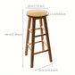 Tabouret Haut en Bois Massif – Chaise de Bar Ronde Disponible en 3 Hauteurs