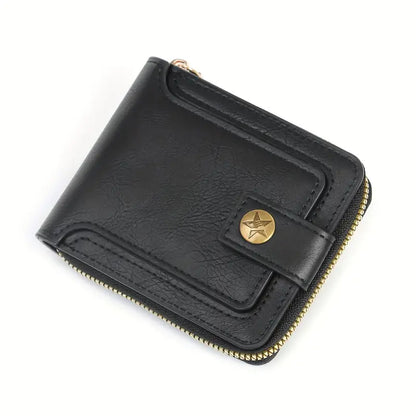 Portefeuille homme en cuir marron – Compact avec porte-cartes et fenêtre d’identification