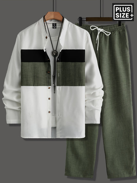 Ensemble décontracté 2 pièces grande taille pour homme
