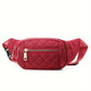Sac banane bandoulière chic en tissu matelassé, coloris Rouge