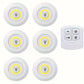 Lumières LED sans fil avec télécommande – Éclairage tactile à intensité réglable avec minuterie, Idéal pour placards, escaliers, cuisine ou chambre, Pack de 3 ou 6 spots