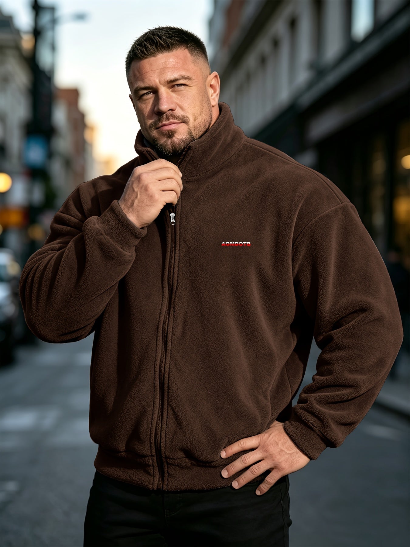 Veste à col montant pour homme grande taille