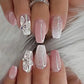 Kit Faux Ongles Rose Pailleté avec Strass et Autocollants – Manucure Press-On Élégante et Facile à Appliquer