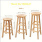 Tabouret Haut en Bois Massif – Chaise de Bar Ronde Disponible en 3 Hauteurs