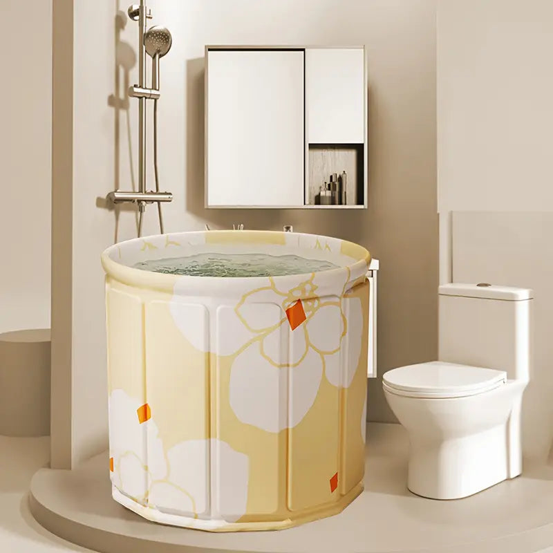 Baignoire Pliable Ronde pour Adulte Bassin Portable de Relaxation et Spa à Domicile