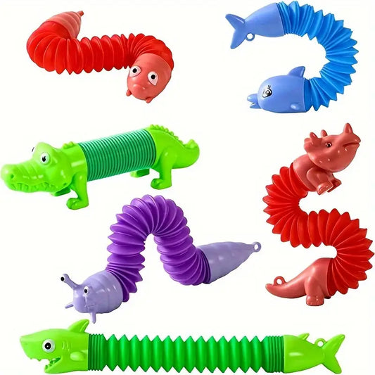 Porte-clés Enfant Animaux Rigolos – Jouet Sensoriel Flexible Antistress Crocodile, Dauphin, Requin et Plus