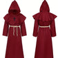 Robe de moine médiévale homme – Costume fantaisie religieux avec capuche et corde