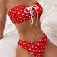 Bikini bandeau à cœurs avec laçage – Maillot 2 pièces irrésistible et féminin