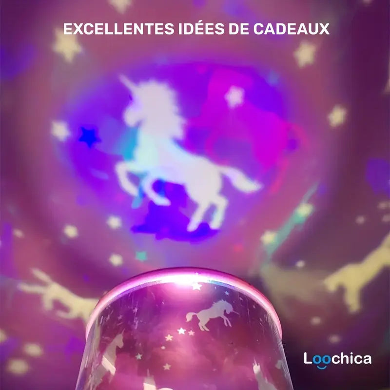 Veilleuse Projecteur Licorne pour Chambre Bébé – Lampe de Nuit Magique avec Projection Étoilée