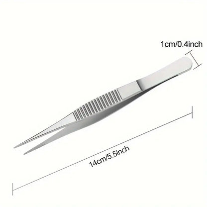 Pince Brucelles Droite en Acier Inoxydable – Outil de Précision pour Maintenance, Électronique et Applications Industrielles