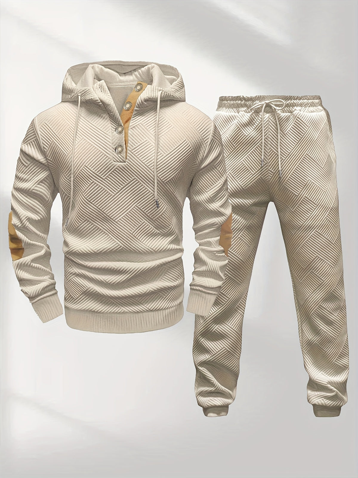 Ensemble Homme : Sweat à Capuche Jacquard Tricoté et Pantalon