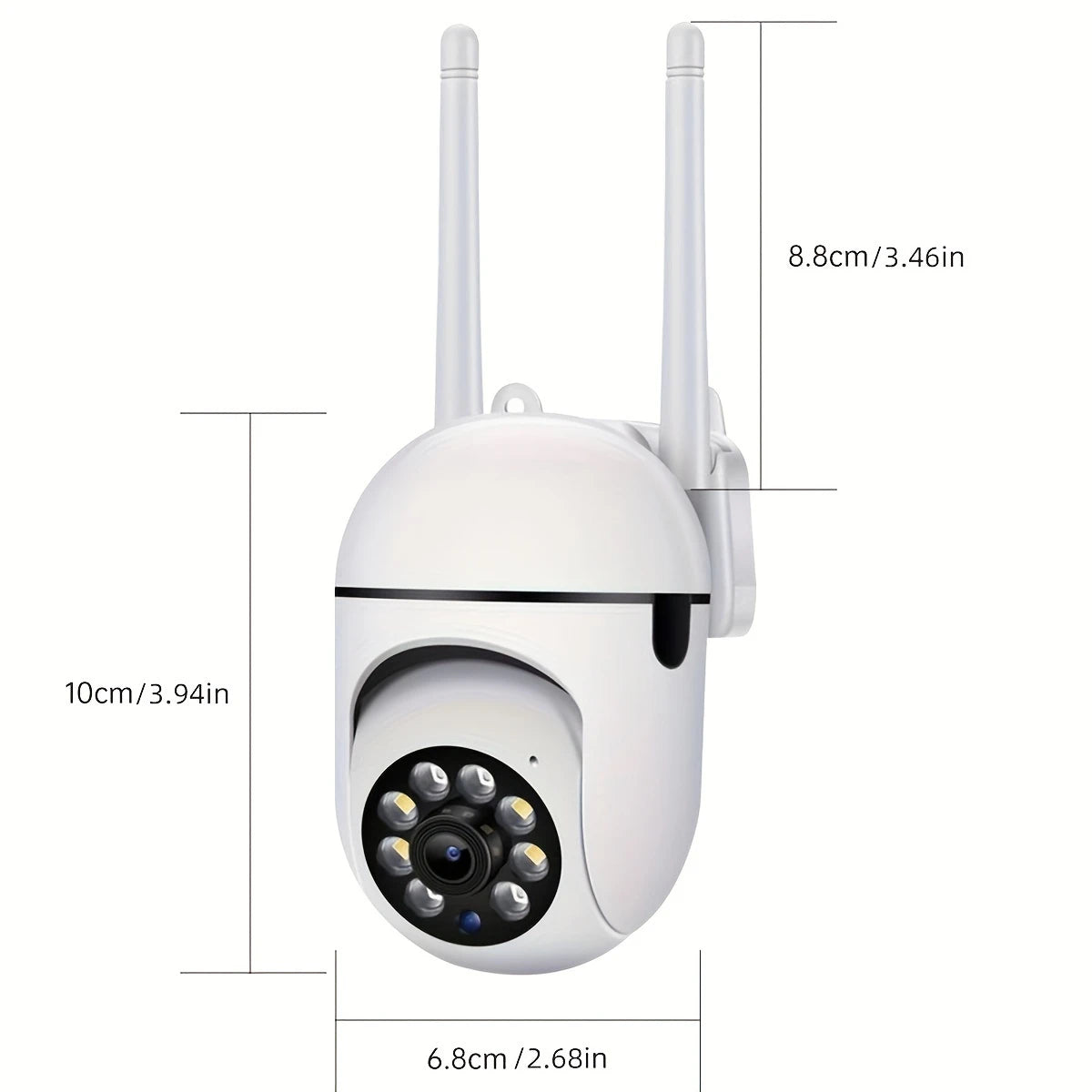 Caméra de surveillance Wi-Fi extérieure HD 2MP – Vision nocturne couleur et infrarouge, détection de mouvement, audio bidirectionnel