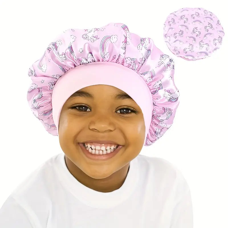Bonnet de Nuit Enfant Satin – Chapeaux et Casquettes Colorés pour Filles | Protection Cheveux, Confort & Style
