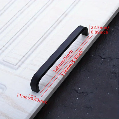Poignées de Meuble Noires en Aluminium – Différentes Tailles pour Tiroirs, Portes et Armoires – Accessoires de Manutention Élégants et Durables
