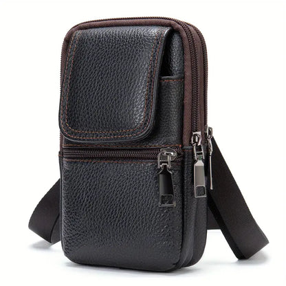 Sac Banane et Bandoulière Homme en Cuir – Compact, Léger et Élégant pour Téléphone et Accessoires