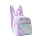 Sac à dos enfant fille pailleté – Motif étoiles et lunes, style licorne pastel violet