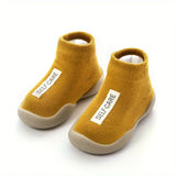 Chaussures bébé garçon montantes en tricot, coloris Jaune