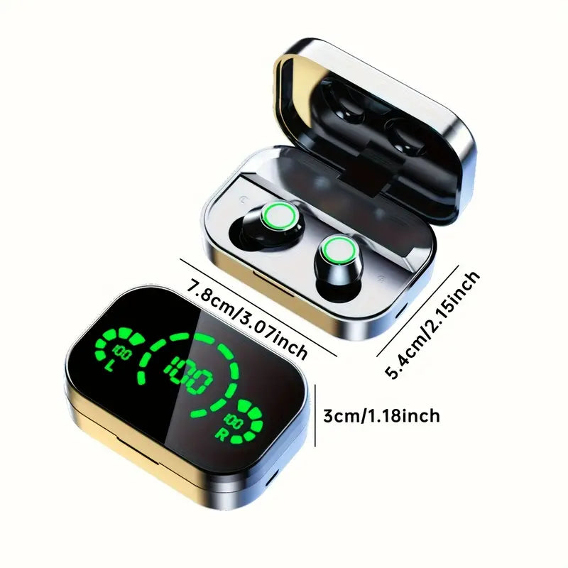 Écouteurs Sans Fil Bluetooth avec Écran LED – Boîtier de Charge Intelligent et Son Haute Qualité