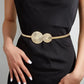 Ceinture femme élastique dorée avec double cercle – Accessoire chic pour robe et soirée