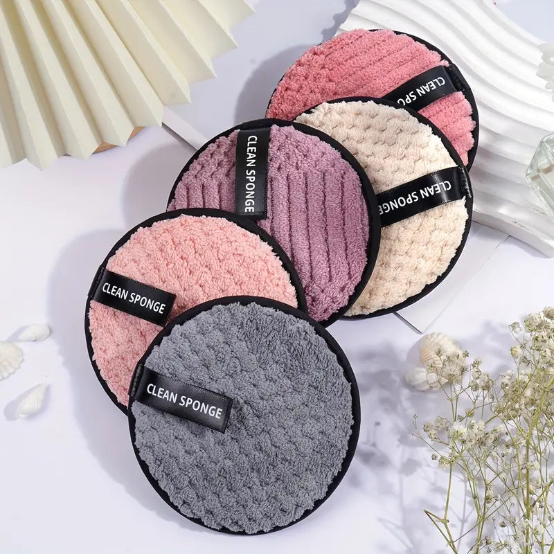 Disques Démaquillants Réutilisables en Microfibre – Lot de 5 Lingettes Lavables Douces & Écologiques pour Nettoyage Visage