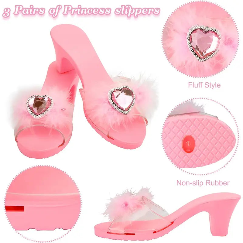 Coffret déguisement princesse fille – Chaussures, bijoux, couronne et accessoires féériques