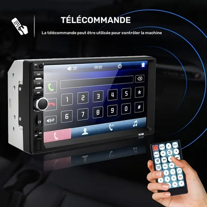 Autoradio Voiture Écran Tactile HD avec Télécommande – Bluetooth, USB, FM, Contrôle Facile