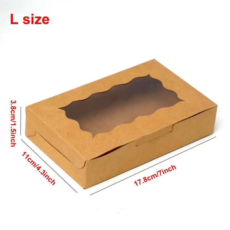 Boîtes kraft avec fenêtre transparente – Emballage pâtisserie, cookies et gâteaux faits maison
