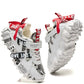 Baskets garçon – Chaussures de sport blanches à motifs graffitis noir et rouge tendance et confortables