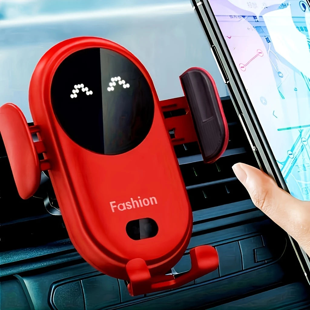 Support Voiture Intelligent avec Chargeur Sans Fil – Détection Automatique & Affichage LED, Design Robot