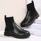 Bottines garçon noires sans lacets – Chaussures confortables style mocassins élastiques