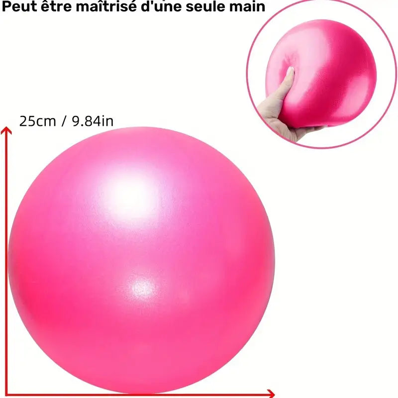 Balle de gym 25 cm – Ballon Pilates antidérapant pour yoga, fitness et renforcement musculaire